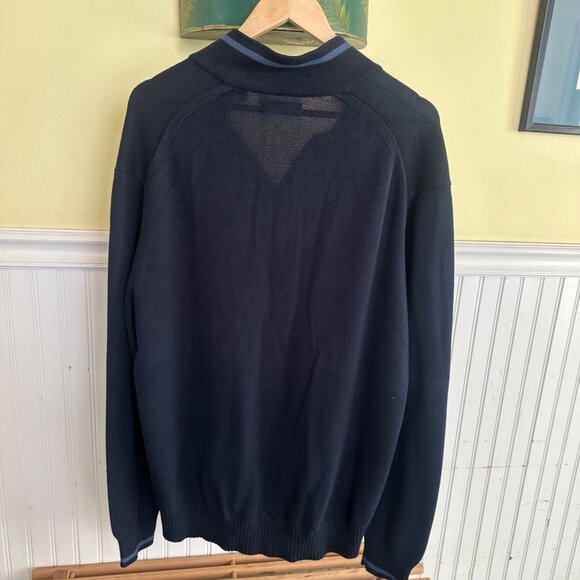 Joseph Abboud Mens Navy quarter zip  Sweater L - Picture 2 of 5